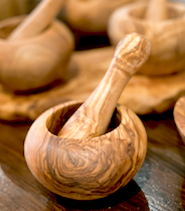 Greece Olive Wood Mortar & Pestle