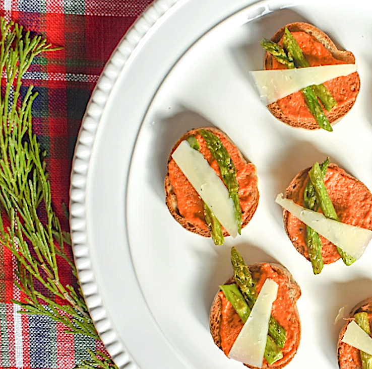 ASPARUGUS ROMESCO TARTINE