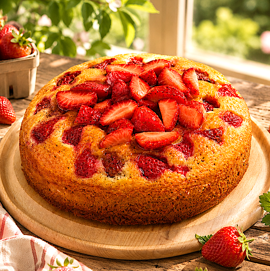 STRAWBERRY OLIVE OIL CAKE