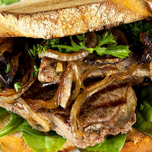 STEAK, ONION & FIG SANDWICH