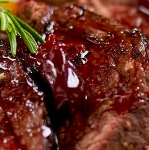 STEAK WITH BLACK CHERRY SAUCE